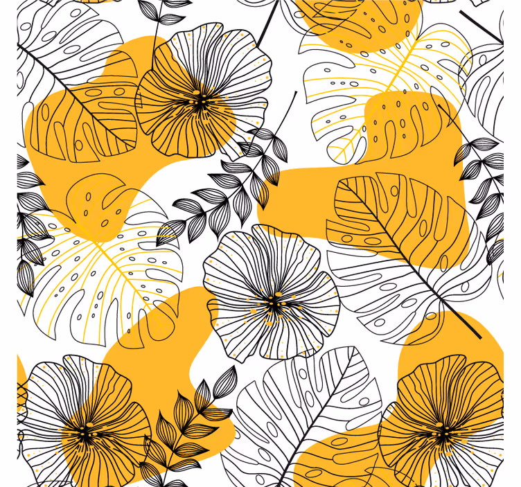 Bathroom blind tropical plant nordic style - TenStickers