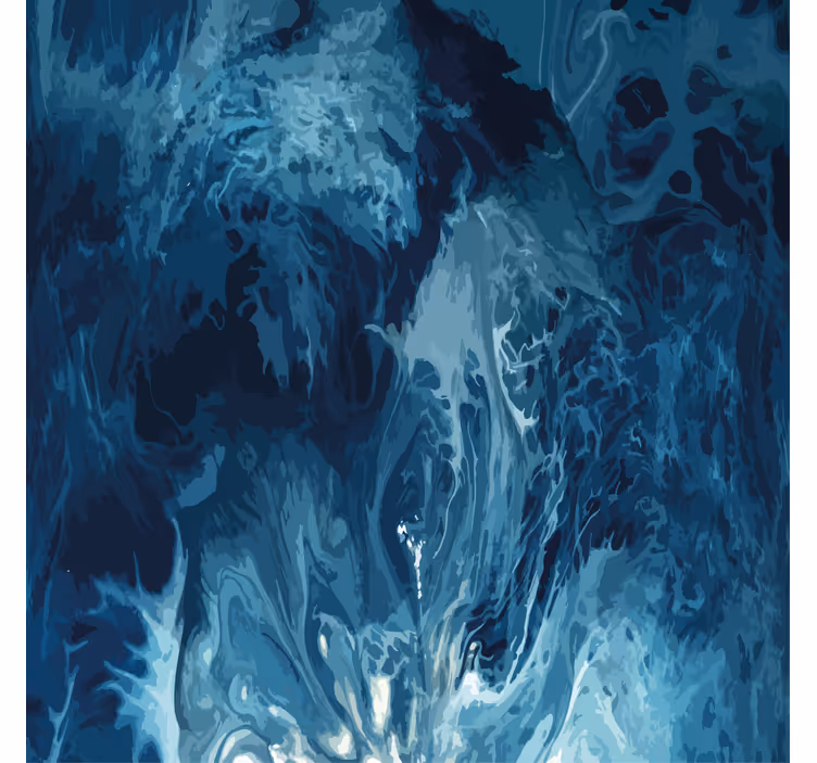 Bathroom blind in blue tones watercolor waves - TenStickers