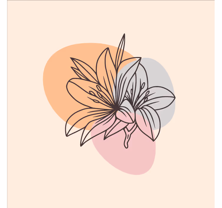 Office blind cute pair of flowers minimalist design - TenStickers