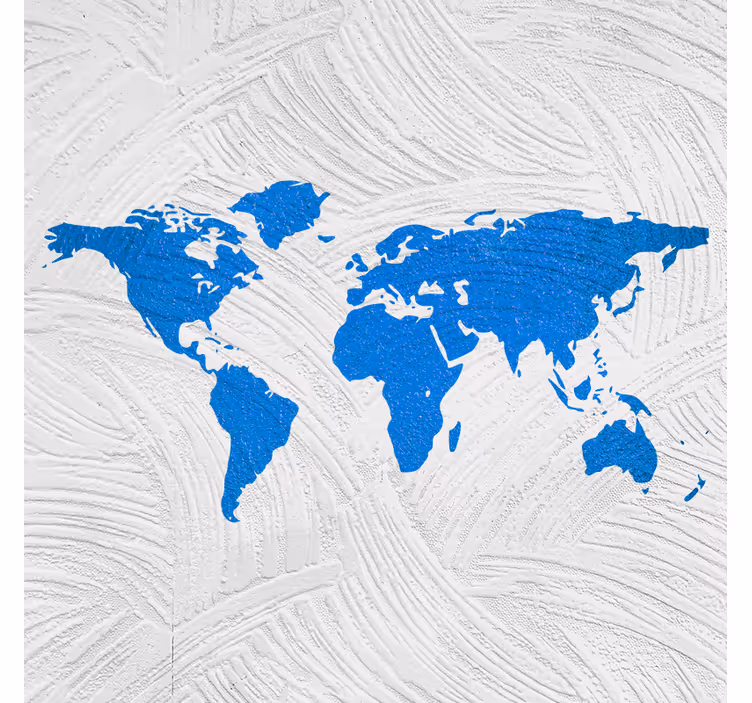 Office blind blue world map - TenStickers