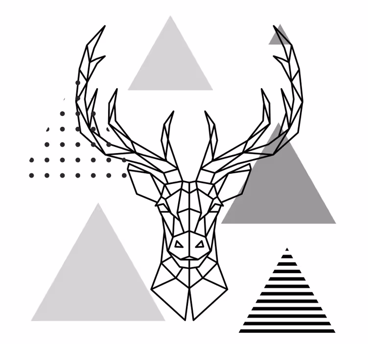 Office blind black and white reindeer print - TenStickers