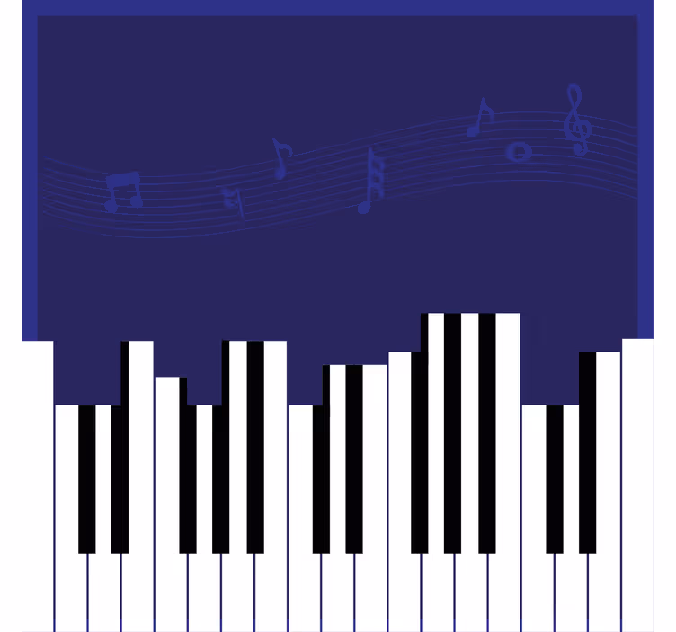 Office blind with piano design - TenStickers