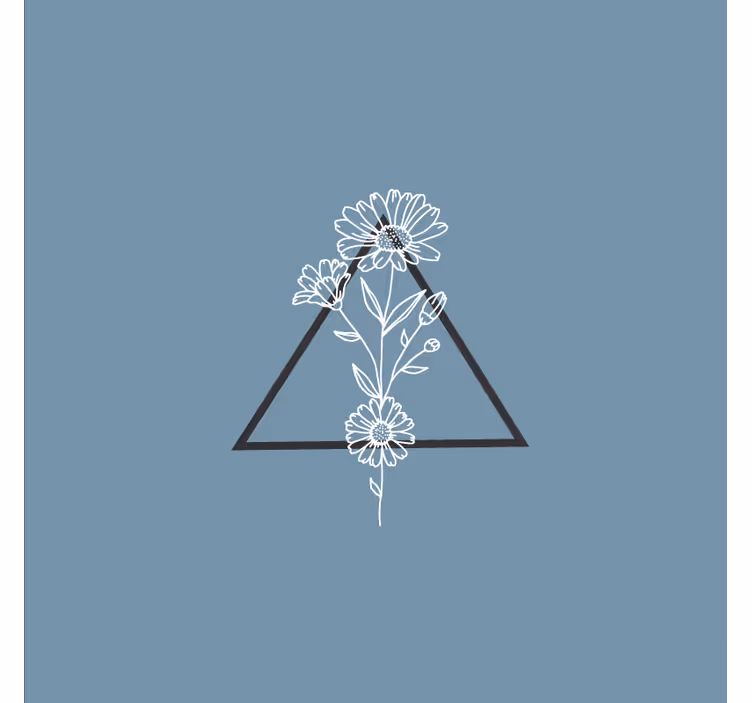 Office blind with cute minimalist flowers and triangle - TenStickers