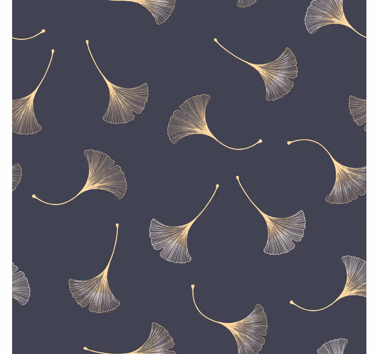 Office blind ginkgo leaf in navy and gold - TenStickers