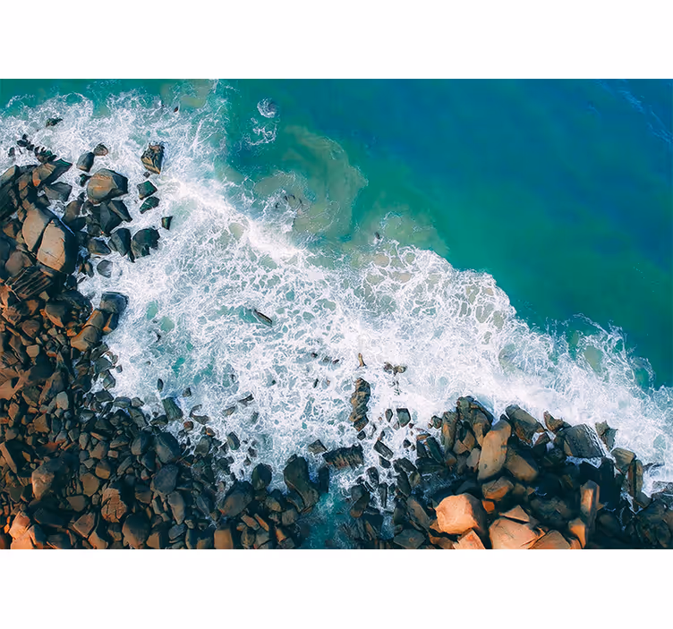 Office blind rocky seashore landscape - TenStickers