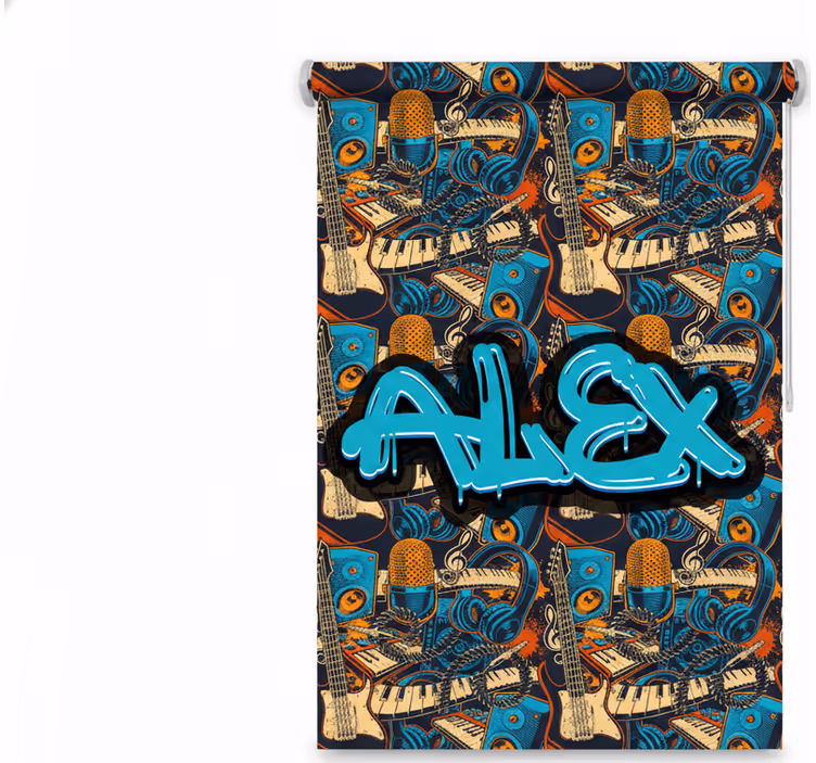 Teenage roller blind custom music graffiti - TenStickers