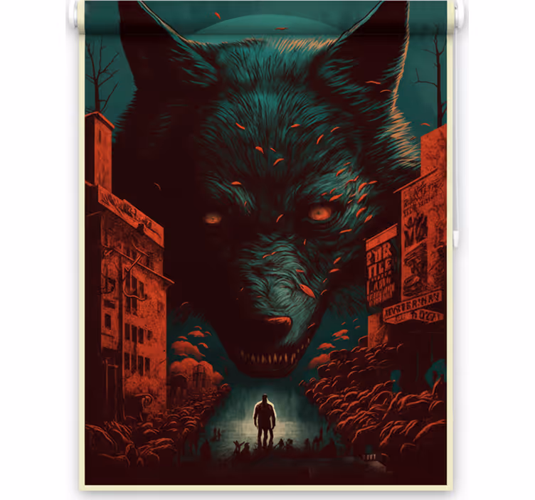 Teenage roller blind wolf movie poster - TenStickers