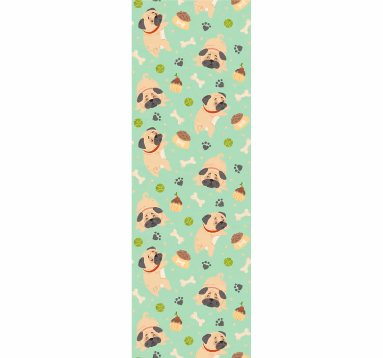 Funky roller blind fat bulldog with a bone - TenStickers
