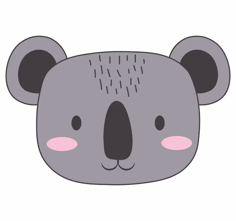 Funky roller blind koala face vinyl rug - TenStickers