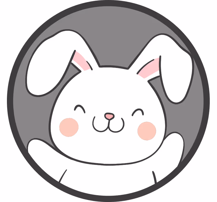 Funky roller blind nordic gray rabbit - TenStickers