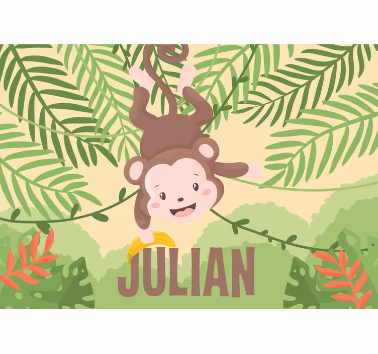 Funky roller blind cute baby monkey on branch - TenStickers