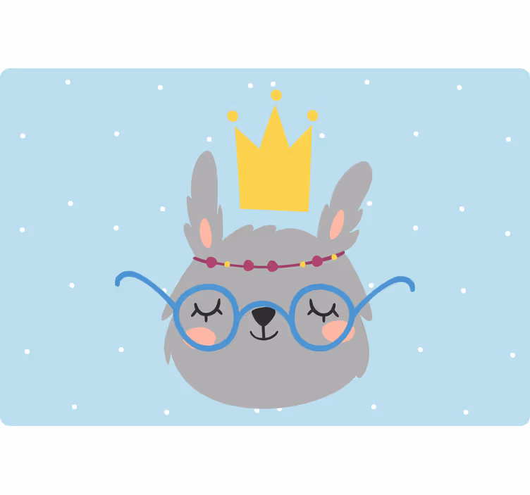 Funky roller blind royal crown rabbit - TenStickers