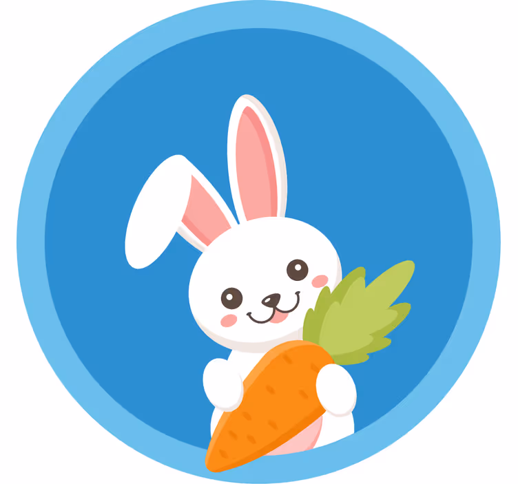 Funky roller blind rabbit with one ear up - TenStickers