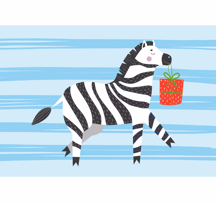Funky roller blind happy birthday zebra - TenStickers