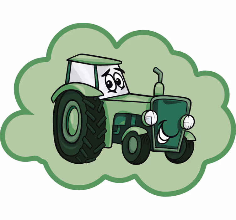 Funky roller blind green tractor design - TenStickers
