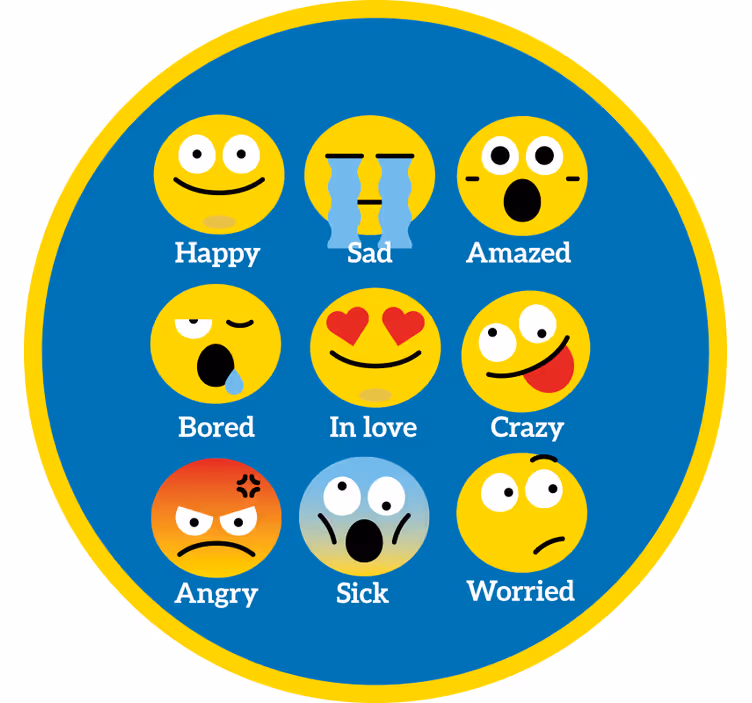 Funky roller blind with emotion rug design - TenStickers