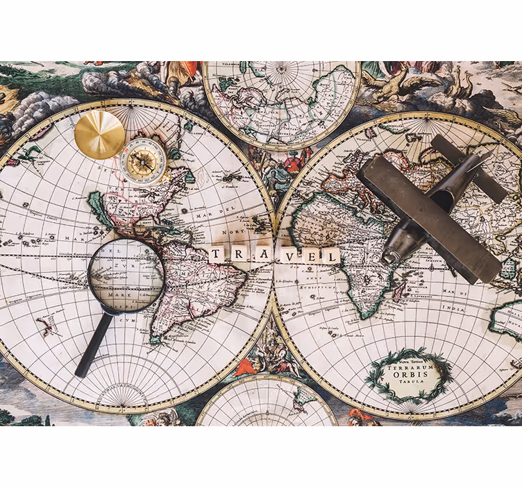 World map roller blind vintage design - TenStickers