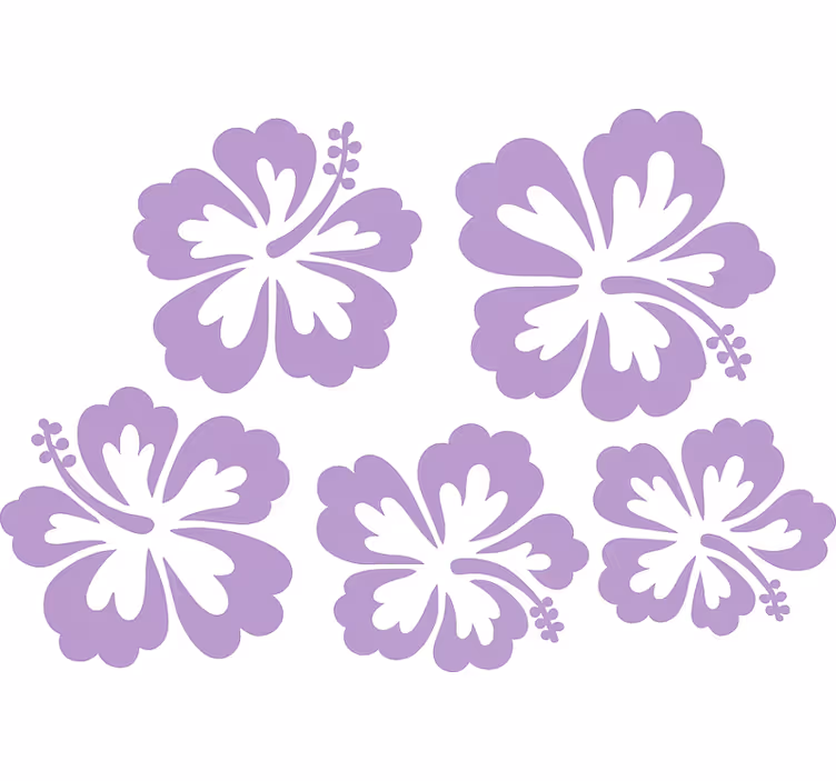 Flower roller blind lilac hibiscus flower silhouette - TenStickers