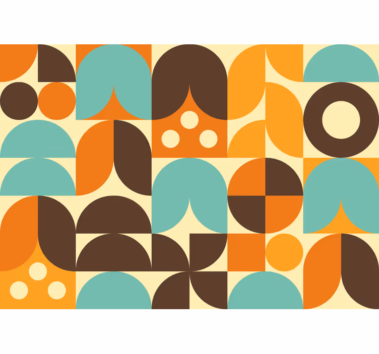 Rustic blind with geometric 70s abstract shapes - TenStickers
