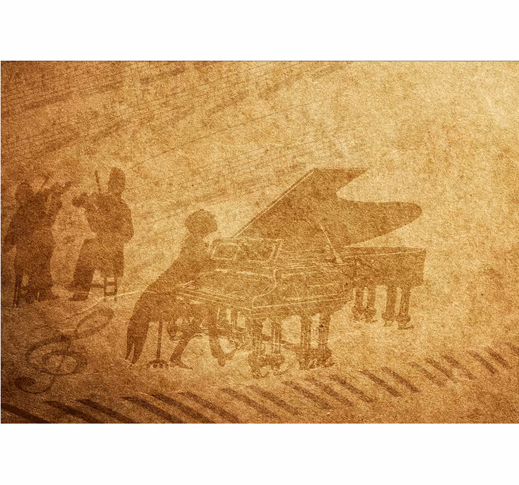 Rustic blind vintage piano - TenStickers