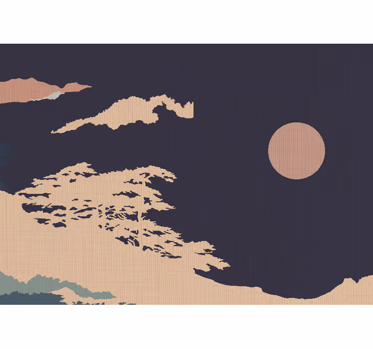 Rustic blind in japandi style dark artistic forest - TenStickers