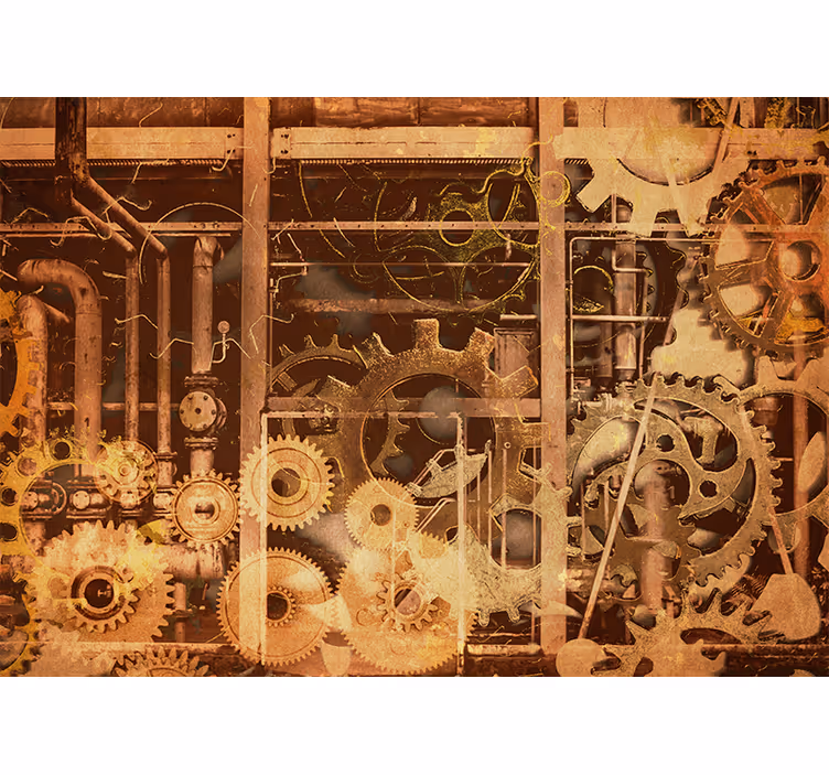 Rustic blind retro 3d industrial pipe design - TenStickers