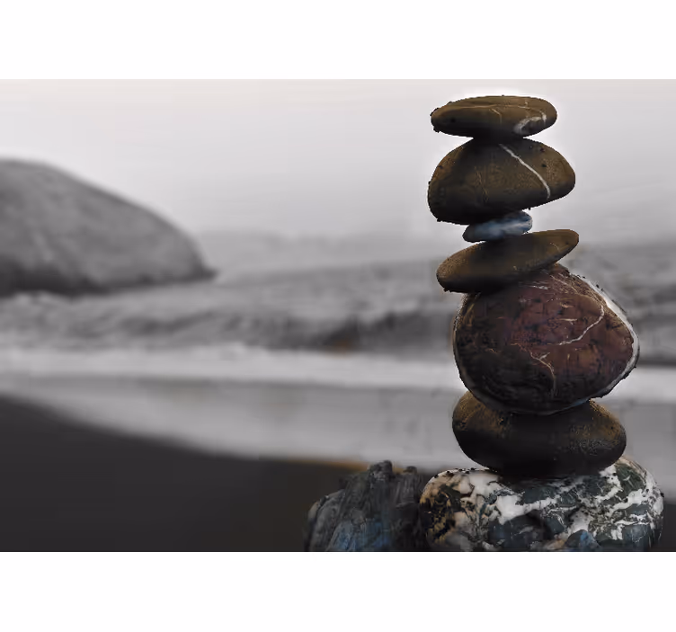 Zen blind with stacked stones design - TenStickers