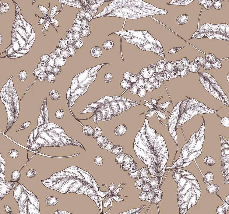 Brown blind with coffee plant design - TenStickers