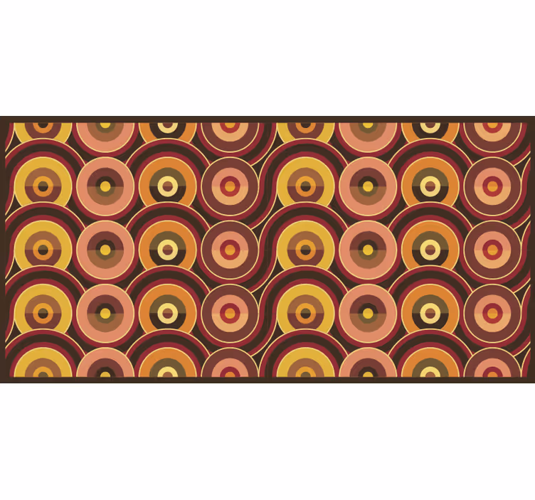 Brown blind with retro 70s circle patterns - TenStickers