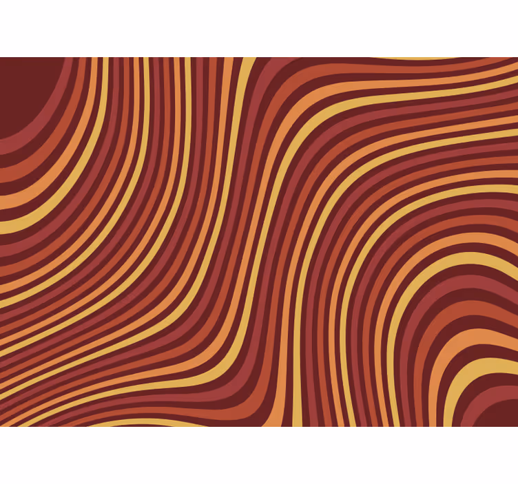 Brown blind 70s pop rainbow waves - TenStickers