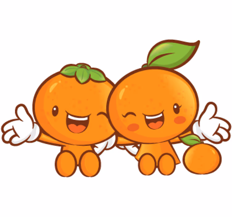 Orange blind decorative vinyl couple mandarins - TenStickers