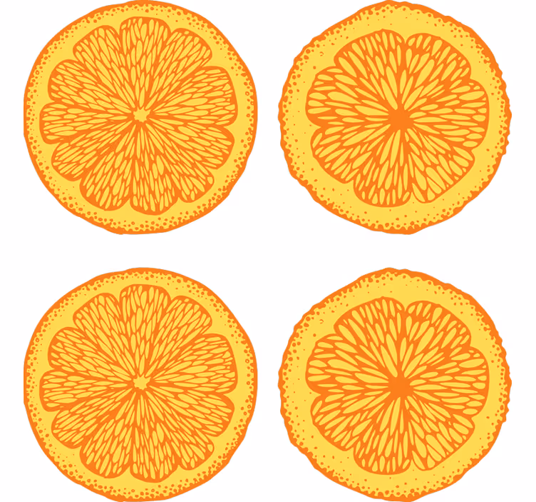 Orange blind orange hand-drawn pattern sticker pack - TenStickers