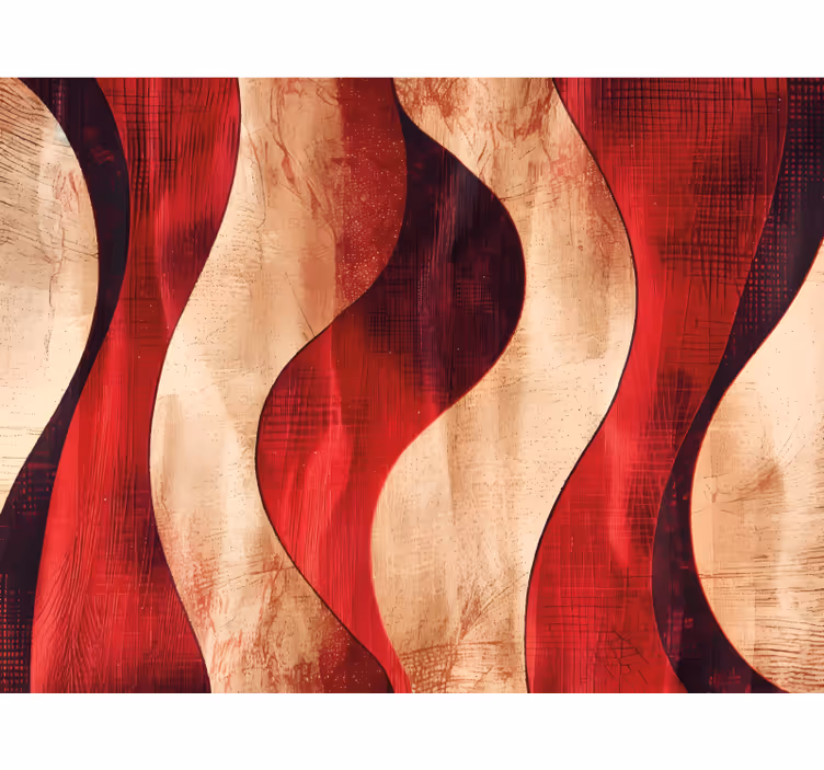 Red blind with contemporary waves design - TenStickers