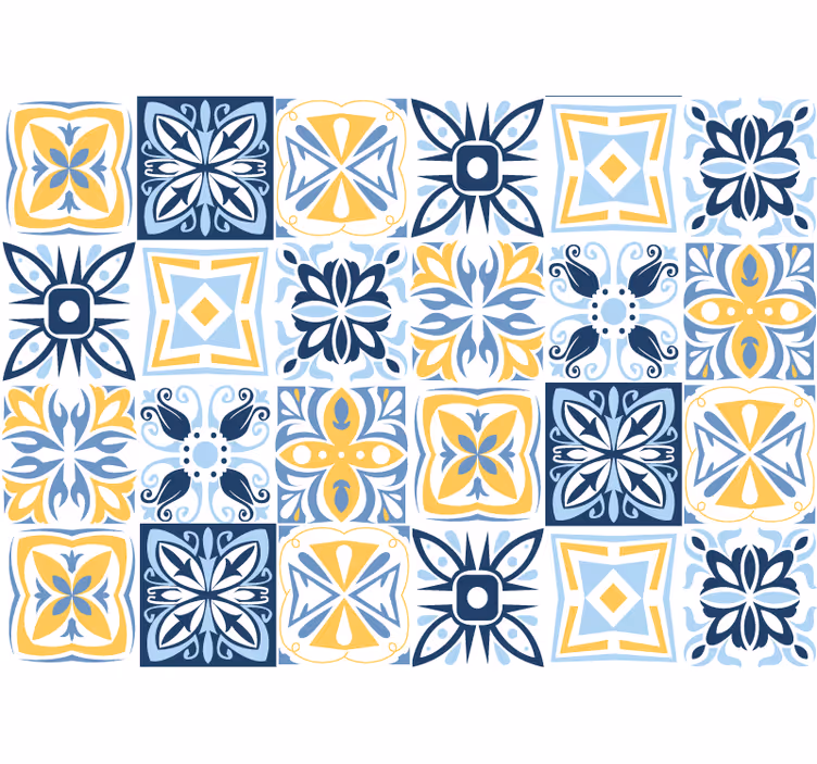 Outdoor blind in blue southern imitation pattern - TenStickers