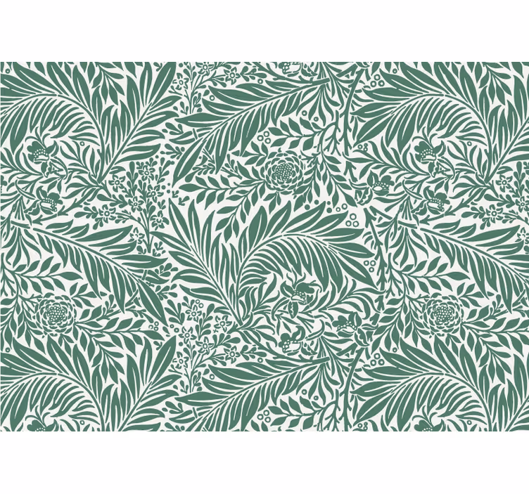 Outdoor blind with thin green leaf pattern - TenStickers