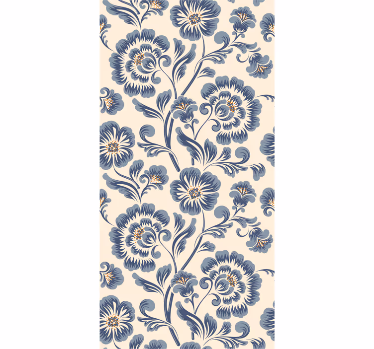 Floral blue vintage style outdoor blind - TenStickers