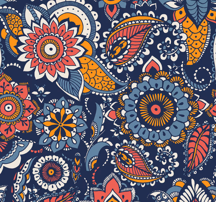 Outdoor blind in ethnic blue design - TenStickers
