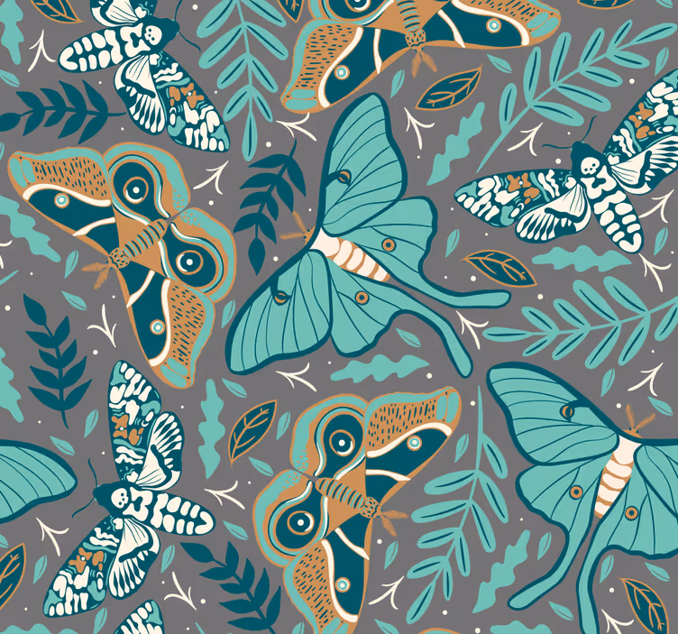 Teenage roller blind in green and blue butterfly design - TenStickers