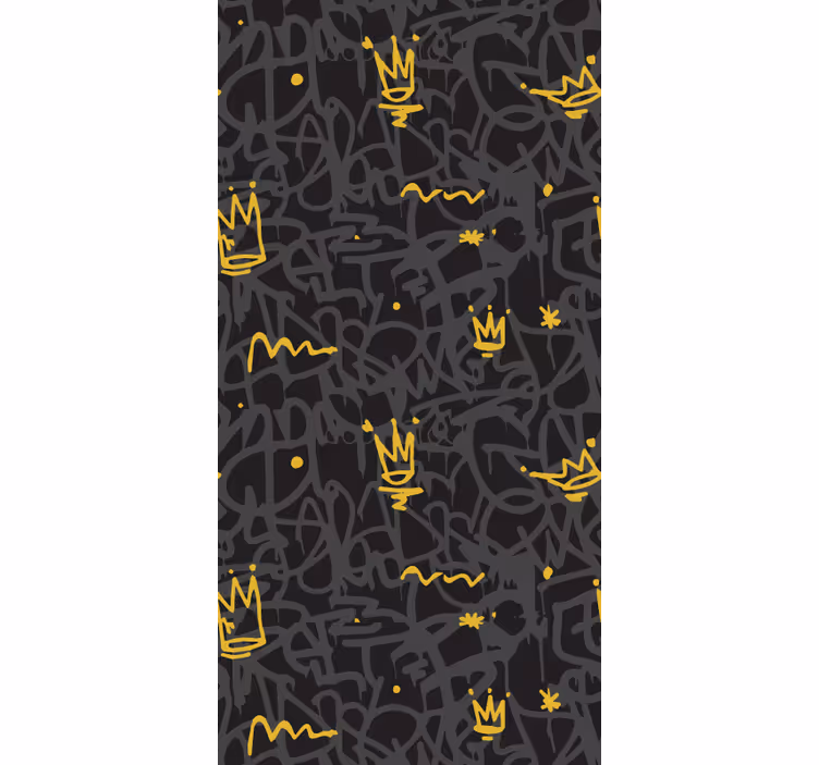 Teenage roller blind black and gold graffiti crown - TenStickers