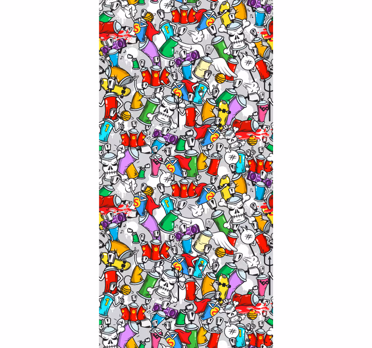 Teenage roller blind colourful graffiti spray cans - TenStickers