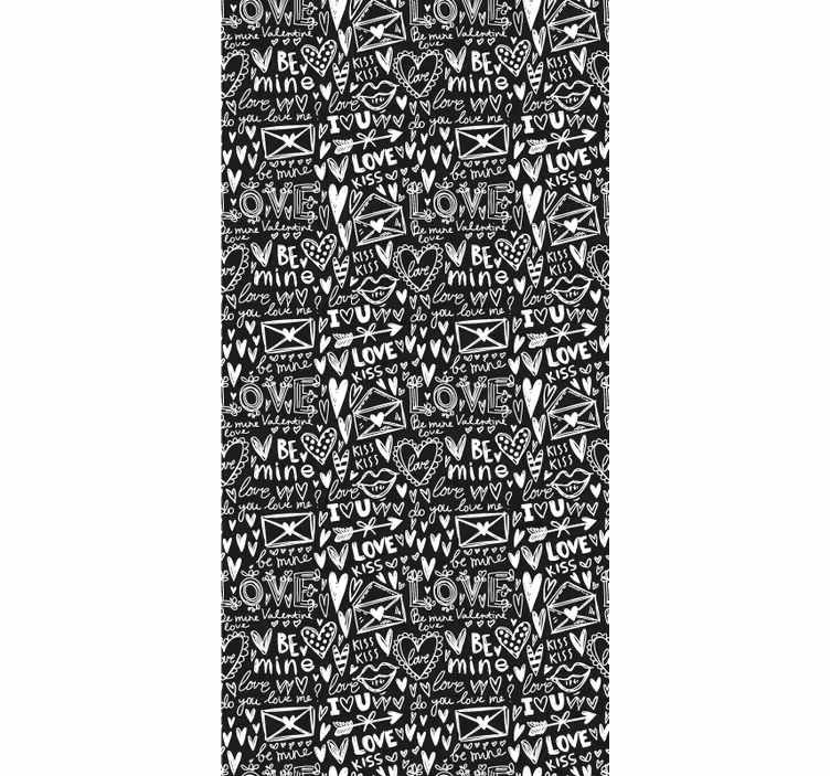 Teenage roller blind love heart graffiti design - TenStickers