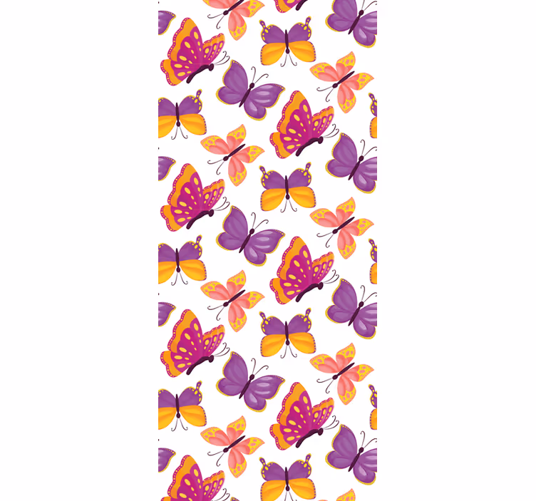 Teenage roller blind in yellow and pink butterfly mix - TenStickers
