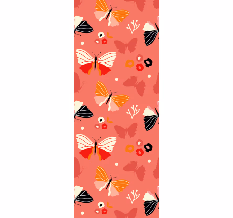 Teenage roller blind with beautiful pink butterfly design - TenStickers