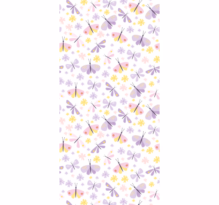 Teenage roller blind with purple butterfly pattern - TenStickers