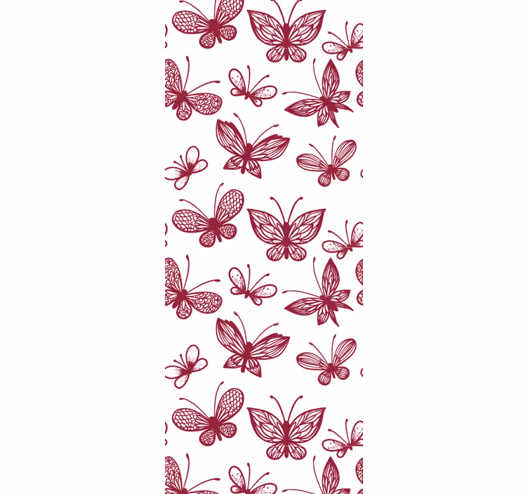 Teenage roller blind elegant red butterfly design - TenStickers