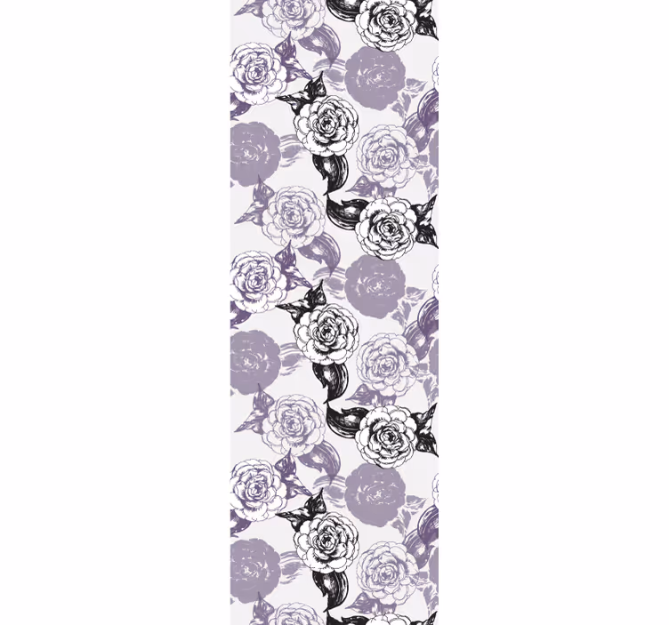 Teenage roller blind in purple and black flower design - TenStickers