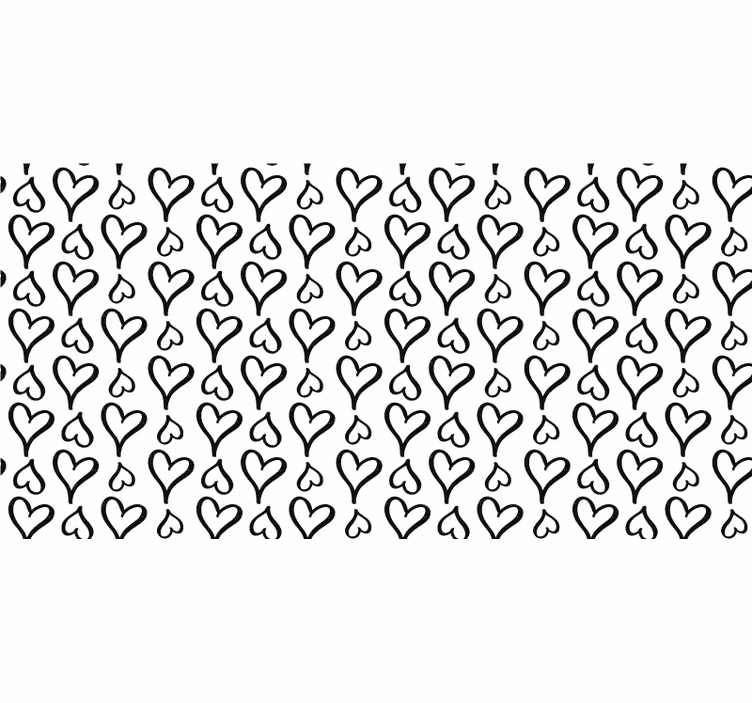 Bathroom blind with black illustrated heart icons - TenStickers