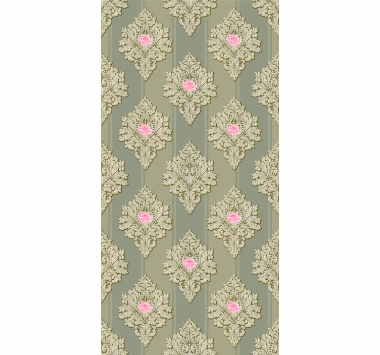 Classic blind in french green vintage pattern - TenStickers