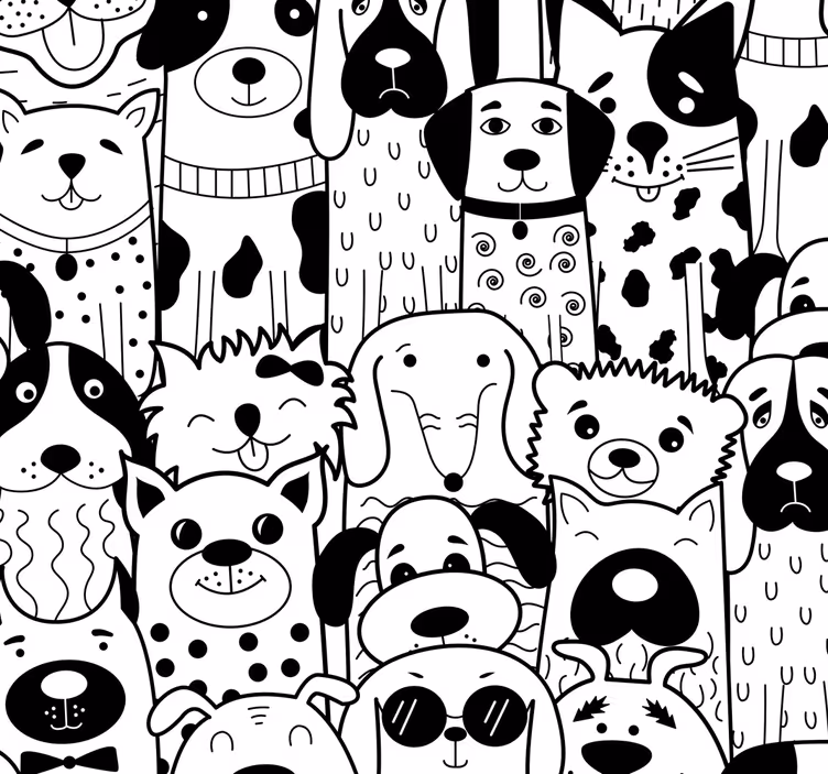 Nursery blind with dog pattern - TenStickers