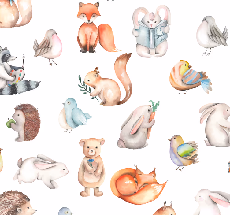 Nursery blind cute forest wallpaper for kids - TenStickers
